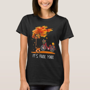Its Fall Yall Dachshund Bike Pumpkin Spice Fall Au T-Shirt