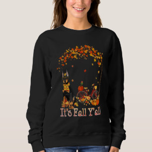 It's Fall Y'all Doberman Bike Pumpkin Spice Autumn Sweatshirt