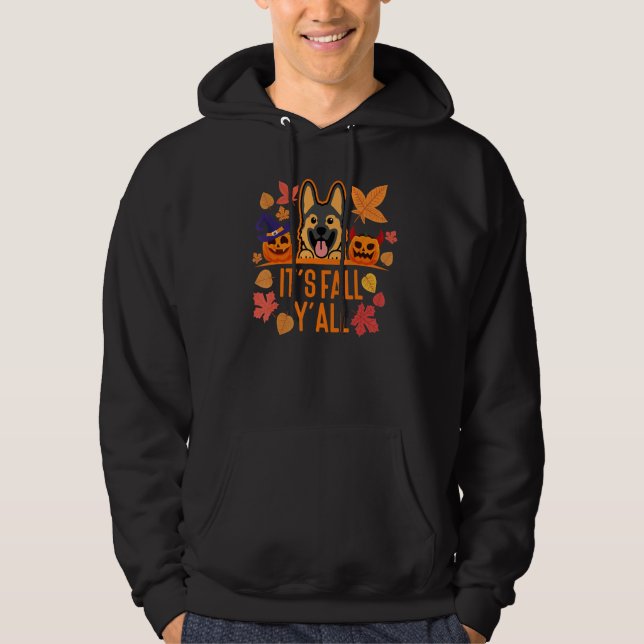 Its fall yall German Shepherd puppy 5 Hoodie (Front)