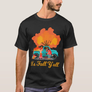It's Fall Y'all Gnome Dwarf Autumn Leaves Fall T-Shirt