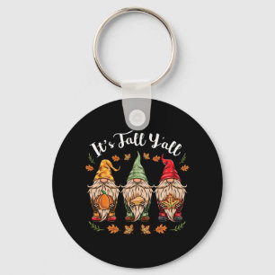 Its Fall Y'all Gnomes Thanksgiving  Key Ring