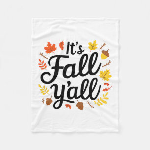 It's Fall Yall Halloween Bats Pumpkin Fall Hallowe Fleece Blanket