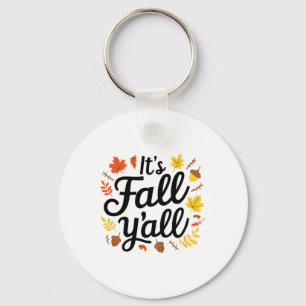 It's Fall Yall Halloween Bats Pumpkin Fall Hallowe Key Ring