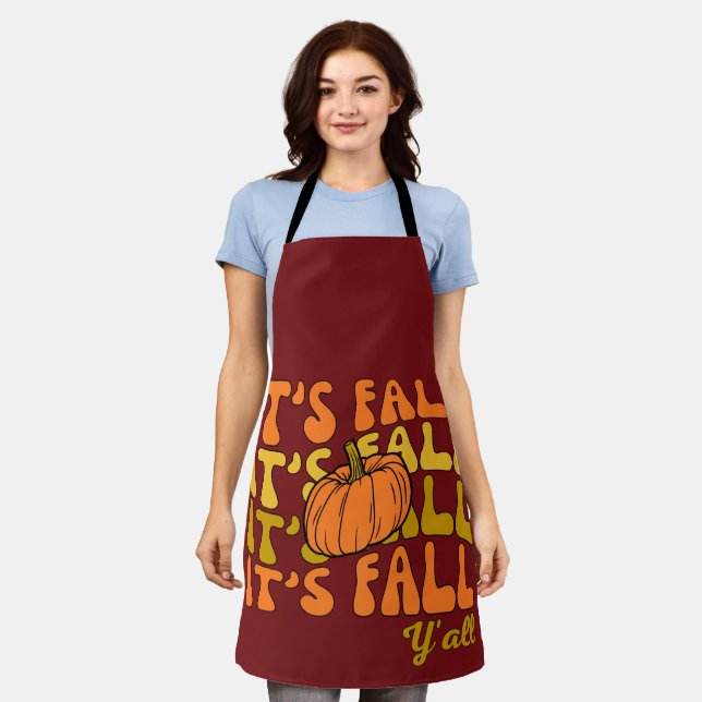It's Fall Y'all Happy Thanksgiving Apron (Worn)