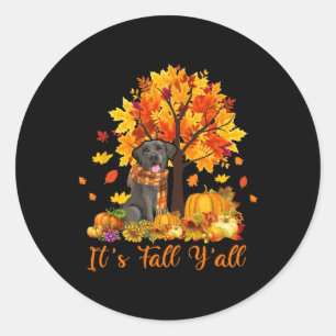 It's Fall Y'all Labrador Black Lab Halloween Thank Classic Round Sticker