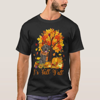 Its Fall Yall Labrador Black Lab Halloween Thanksg T-Shirt