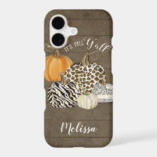 Its Fall Y'all Leopard Zebra Pumpkins w Wood