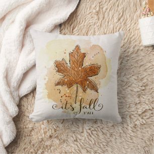 It's Fall Y'all Maple Leaf Cushion