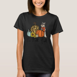 It's Fall Y'all Miniature Schnauzer Leopard Pumpki T-Shirt
