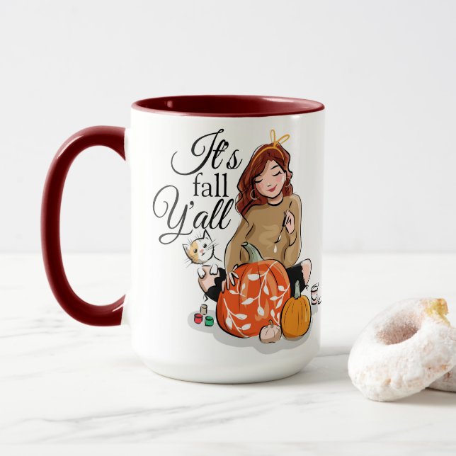 It's Fall Y'all Mug  (With Donut)