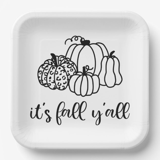 It's Fall Y'all Paper Plate (Front)
