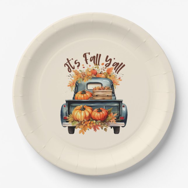 It's Fall Y'all Paper Plate (Front)