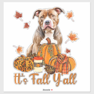It's Fall Y'all Pitbull Dog Fall Scarf Autumn Pump