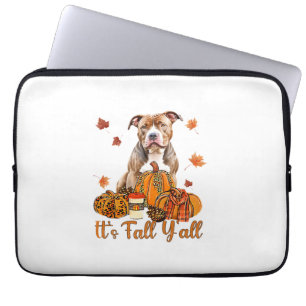 It's Fall Y'all Pitbull Dog Fall Scarf Autumn Pump Laptop Sleeve
