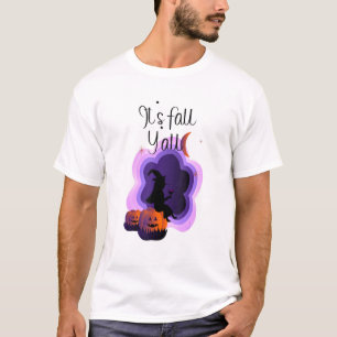 Its Fall Yall Pumpkin And Witches Cute Halloween T-Shirt