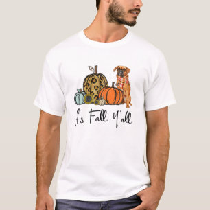 It's Fall Y'all Pumpkin Boxer Dog Halloween Pumpki T-Shirt
