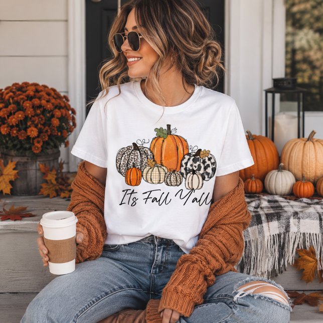 It's Fall Y'all Pumpkin Patch Typography Tri-Blend Shirt (Creator Uploaded)