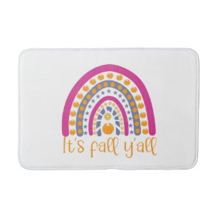 It's fall y'all pumpkin rainbow bath mat