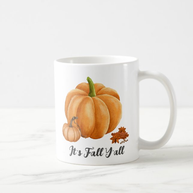 It's Fall Y'all Pumpkin Spice Cozy Autumn Coffee Mug (Right)