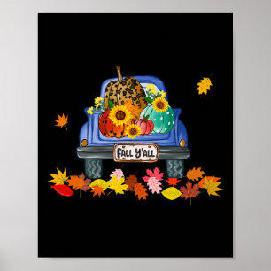 It's Fall Y'all Pumpkin Truck Leopard Print Autumn