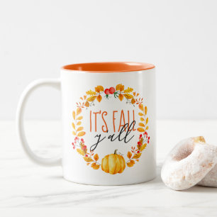 It's Fall Y'all Pumpkin Watercolor Coffee Mug