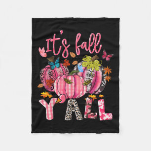 It's Fall Y'all Pumpkins Nk Ribbon Breast Cancer A Fleece Blanket