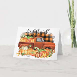 Its Fall Yall Quote   Vintage Truck with Pumpkins Card