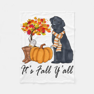 Its Fall Yall Shirt Fall Tees For Women Labrador B Fleece Blanket