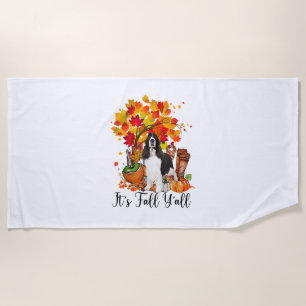 It's Fall Y'all Springer Spaniel Dog Halloween Tha Beach Towel