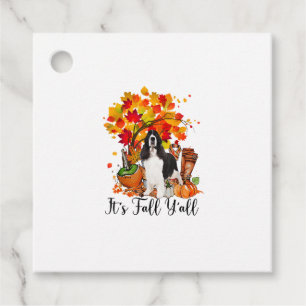 It's Fall Y'all Springer Spaniel Dog Halloween Tha Favour Tags