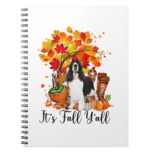 It's Fall Y'all Springer Spaniel Dog Halloween Tha Notebook (Front)