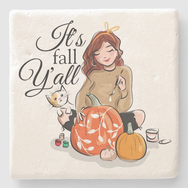 It's Fall Y'all Stone Coaster (Front)