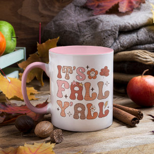 It's Fall Y'all Summer Vibe Pink Floral Autumn Mug