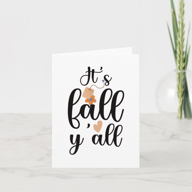It's fall y'all, tea bag note card (Front)