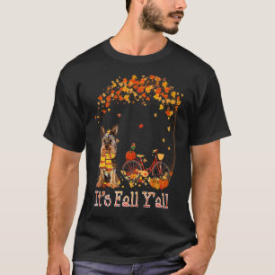 It's Fall Y'all Yorkie Bike Pumpkin Spice Autumn F T-Shirt