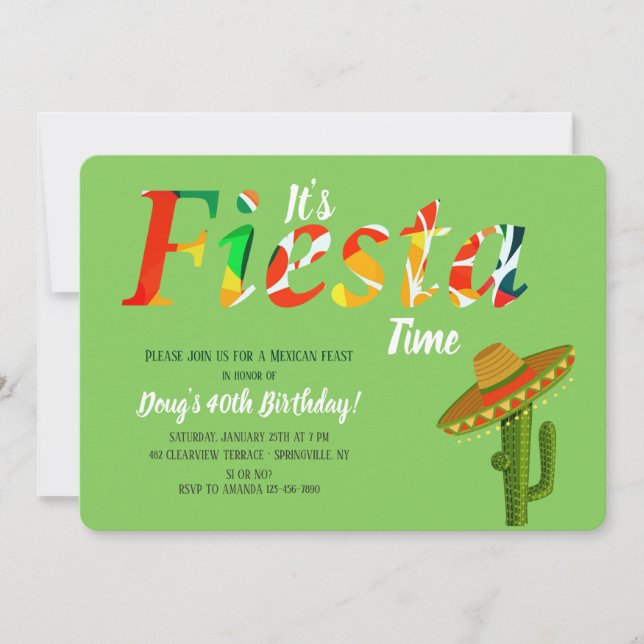 It's Fiesta Time Invitation (Front)