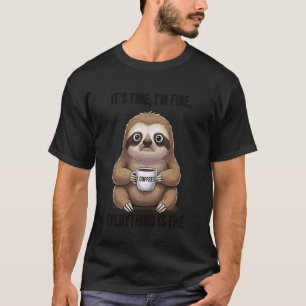 Its Fine Im Fine Coffee Sloth T-Shirt