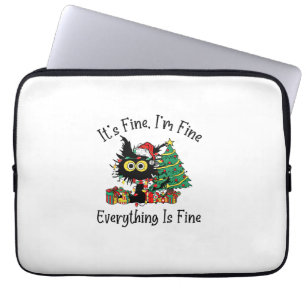 It's Fine I'm Fine Everything Is Fine Christmas Fu Laptop Sleeve