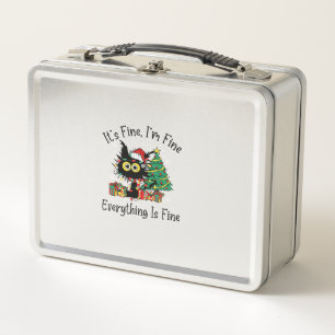 It's Fine I'm Fine Everything Is Fine Christmas Fu Metal Lunch Box