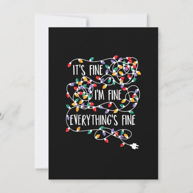 It's Fine I'm Fine Everything Is Fine Christmas Li Invitation (Front)