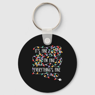 It's Fine I'm Fine Everything Is Fine Christmas Li Key Ring