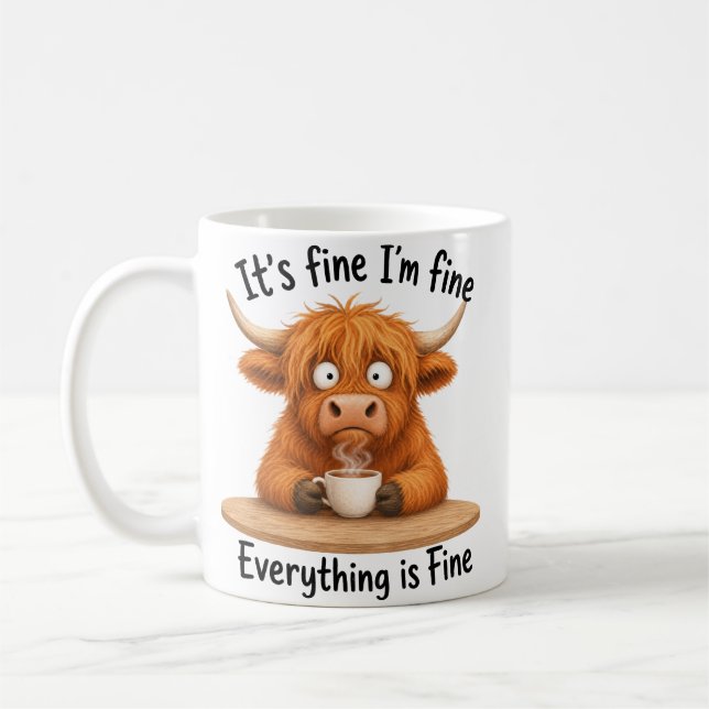 it's fine i'm fine everything is fine coffee mug (Left)