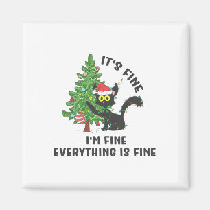 It's Fine Im Fine Everything Is Fine Elf Xmas Matc Magnet