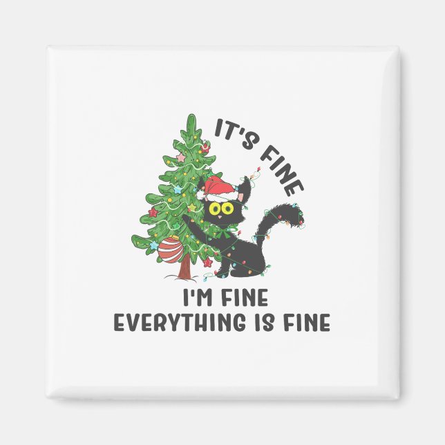 It's Fine Im Fine Everything Is Fine Elf Xmas Matc Magnet (Front)