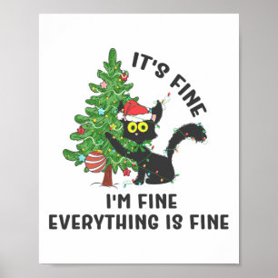 It's Fine Im Fine Everything Is Fine Elf Xmas Matc Poster