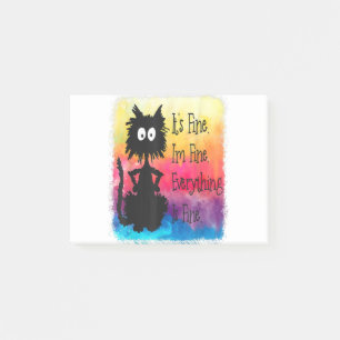 Its Fine Im Fine Everything Is Fine Funny Black Ca Post-it Notes