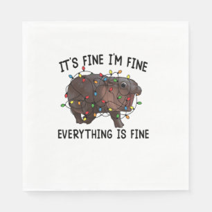 It's Fine I'm Fine Everything Is Fine Moo Deng Bab Napkin