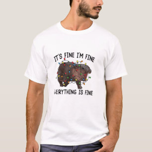 It's Fine I'm Fine Everything Is Fine Moo Deng Bab T-Shirt