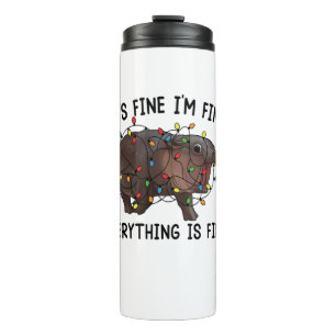 It's Fine I'm Fine Everything Is Fine Moo Deng Bab Thermal Tumbler