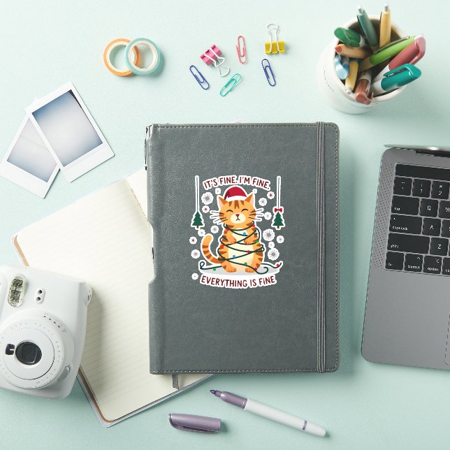 It's Fine I'm Fine Everything Is Fine Xmas Cat Chr (iPad Cover)